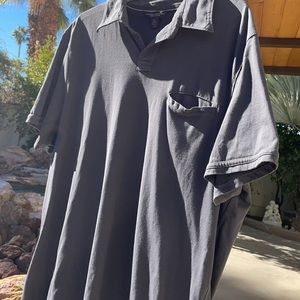 Banana Republic Short Sleeve, Cotton Shirt, Collar, Dark Gray, Size XL